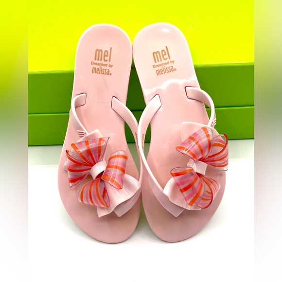 MINI MELISSA Harmonic Sweet II Pink Bow Flip - Flops. Girl size 13 - Picture 7 of 9